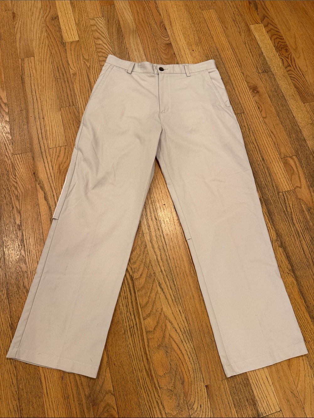 adidas Men's Light Beige Straight-Leg Chinos Golf pants large